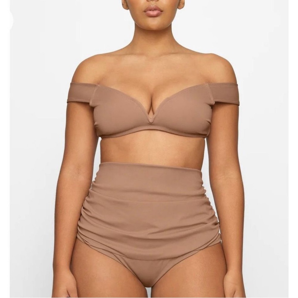 NWT SKIMS SCULPTING SWIM FOLD OVER BIKINI BOTTOM 4x